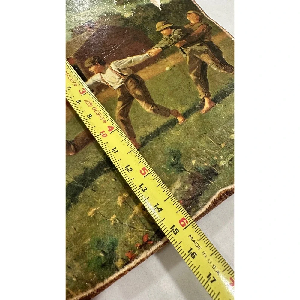 Vintage Winslow Homer Snap the Whip Wood Plaque Rustic Schoolhouse Wall Art‎ 8x6